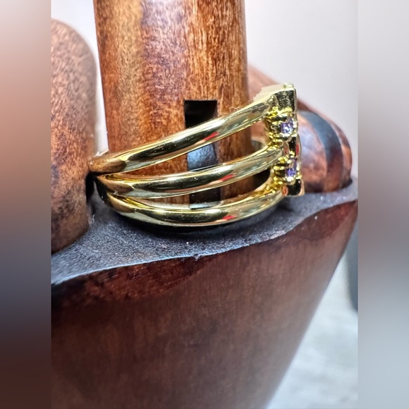 Adina Eden Multicolor Gem 7” Bracelet and Size 6.5 Ring Set - Picture 4 of 8